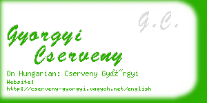 gyorgyi cserveny business card